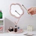 Flower desktop dressing mirror student dormitory portable sunflower makeup mirror plastic storage for home mirror