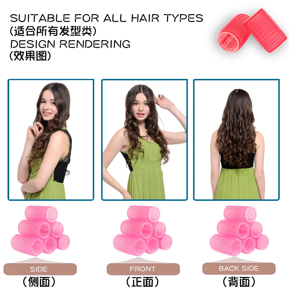 Velcro self-adhesive hair curlers, bangs curls, fluffy hair root curls, inner color nylon air curling barrel curling iron wholesale