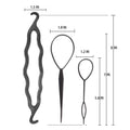 Bun maker hair styling tool set - includes fishbone wave braider, pointed tail comb, and hair volumizing accessories