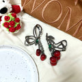 Korean sweet cherry bow hair claw clip - fresh & chic hair styling clip - minimalist & elegant hair accessories for women