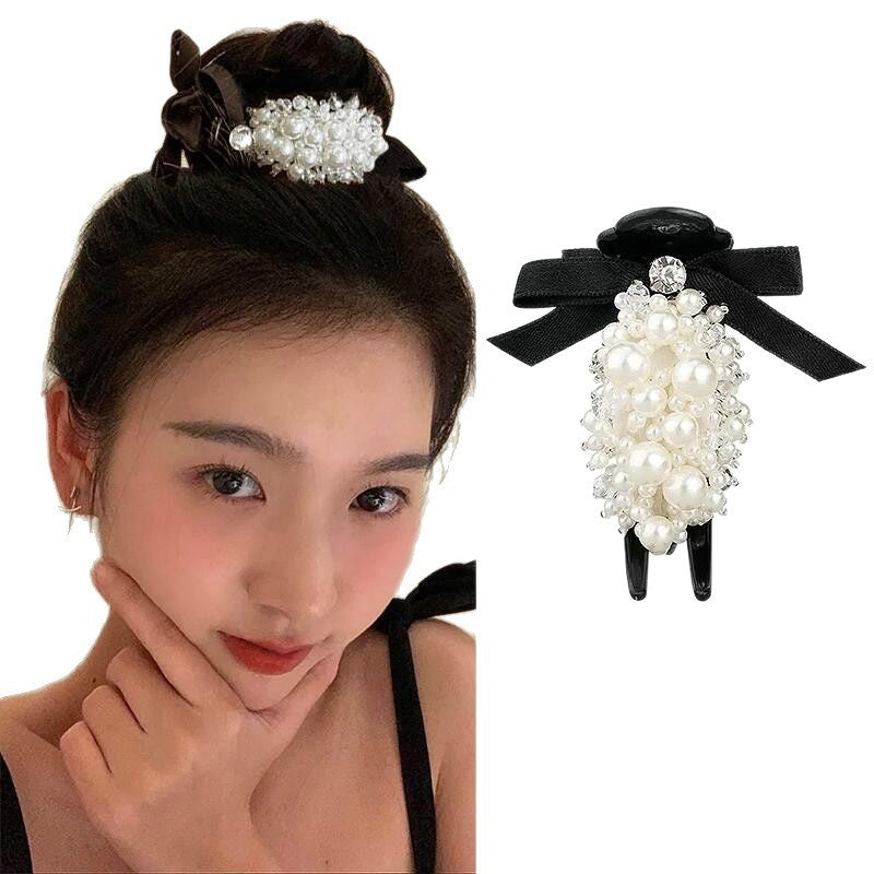 K-styleelegant pearl ball head clip hair clip women's back of head hairdressing handy gadget hair accessories headgear women's shark clip
