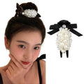 K-styleelegant pearl ball head clip hair clip women's back of head hairdressing handy gadget hair accessories headgear women's shark clip
