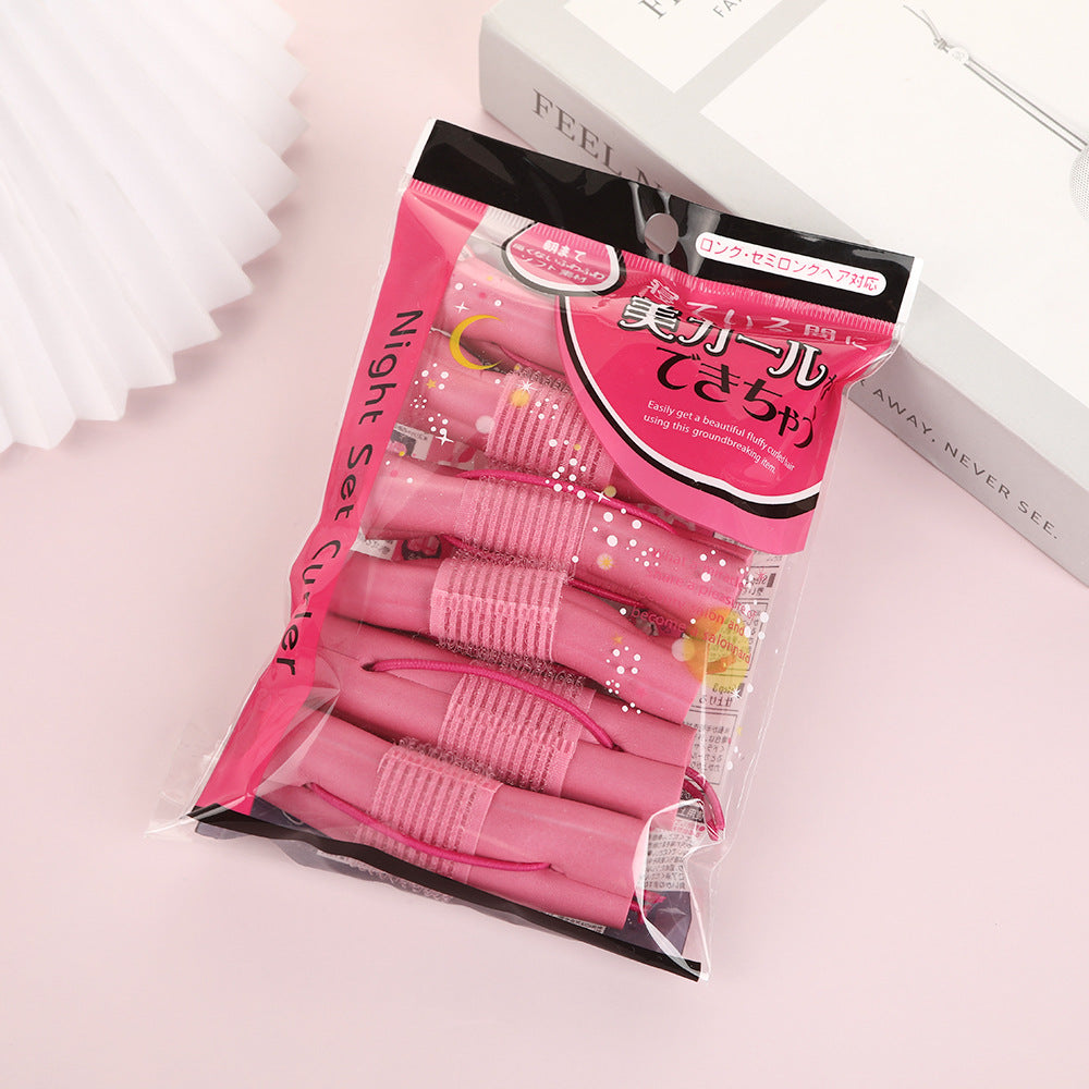 Sleeping curling handy gadget, soft and non-pressing, self-adhesive rubber, heat-free curling iron, diy styling, large pear flower curls