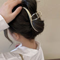 Light luxury, high-end, cold style line metal gripper, large extra large back of the head, simple gripper 2024 new style