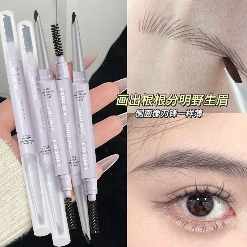Novo fine tip brow pencil - waterproof, sweat-proof, long-lasting, non-fading, creates defined, natural, and wild brows
