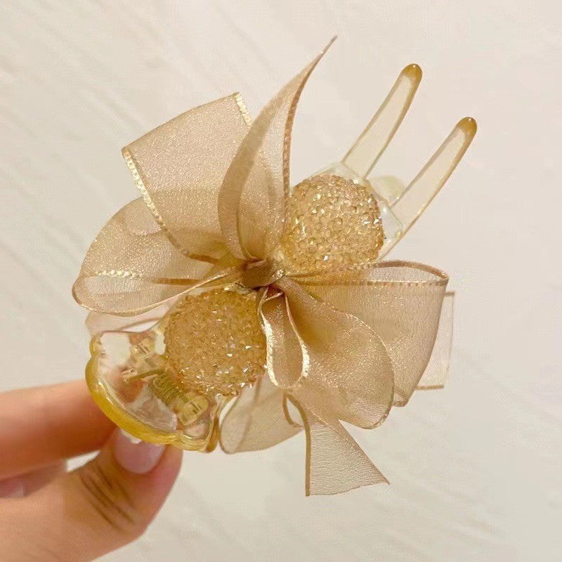 Bun head gripper headwear classy hair clip for women summercasualelegant flower mesh back of head hair clip