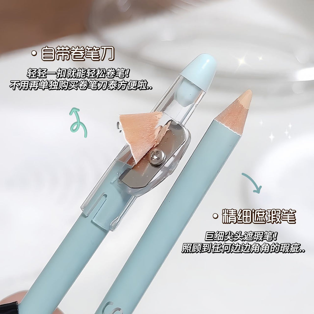 Sweet mint dual-action concealer pen - covers tear troughs, nasolabial folds, dark circles, blemishes, acne marks, and spots - face spot concealer pen