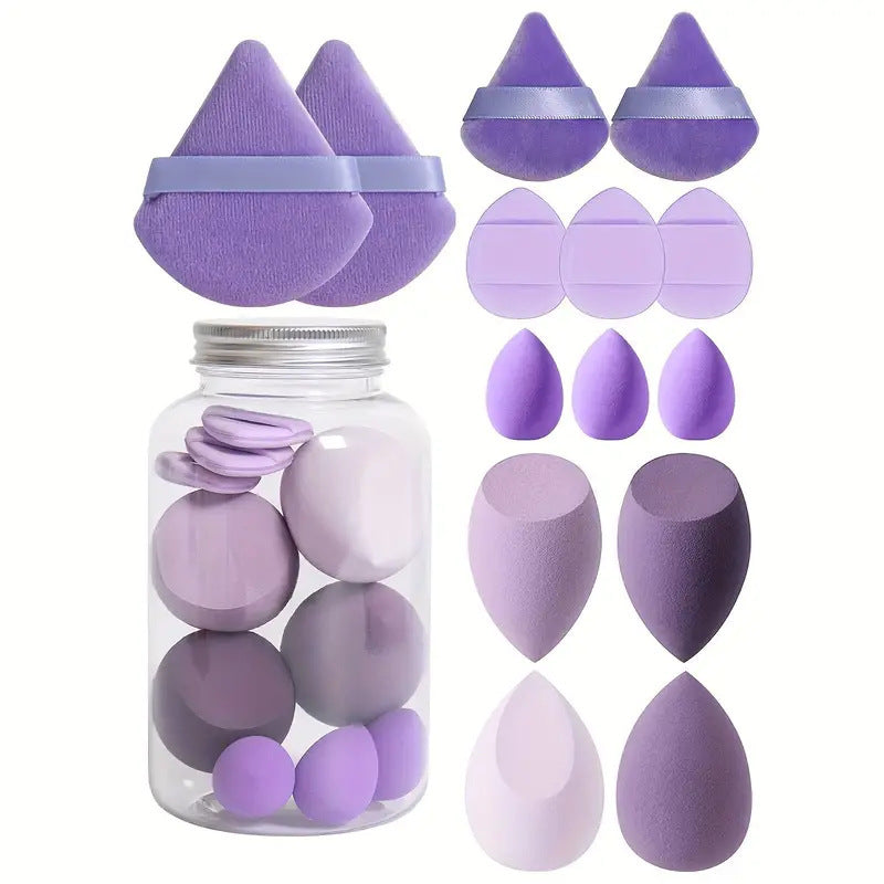 Export hot beauty egg set cross-border 14-piece mini triangle water drop puff air cushion makeup egg sponge