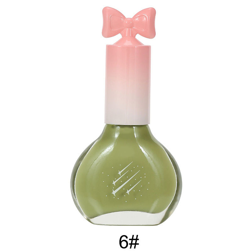 Nail polish, no baking, quick drying, non-tearable, nude color, sequined bottom oil, wine red cherry oily nail polish, wholesale