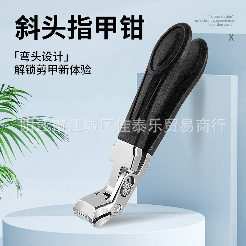 Ready-to-ship, modern curved-head nail clippers. stainless steel, long-handled nail scissors with a wide opening and comfortable grip for manicures and pedicures
