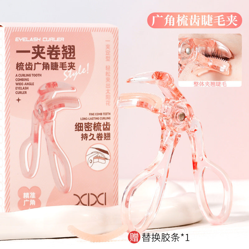 Xixi frameless eyelash curler with comb teeth, wide angle sunflower partial curling, long-lasting hair-styling without pinching the meat