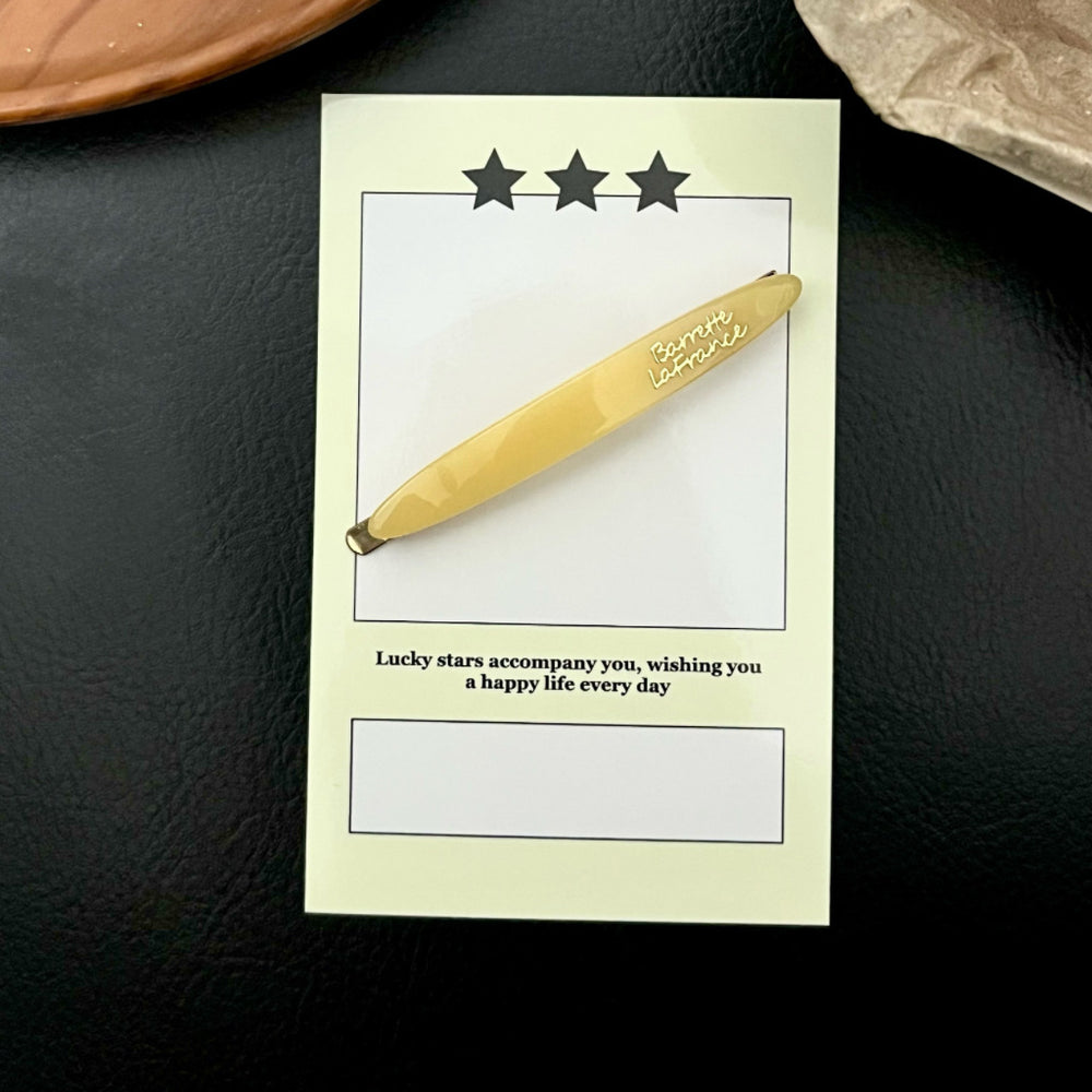 Three-dimensional gold label acetic acid hairpin side clip female side one-word clip 2025 new clip back of head bangs broken hair clip