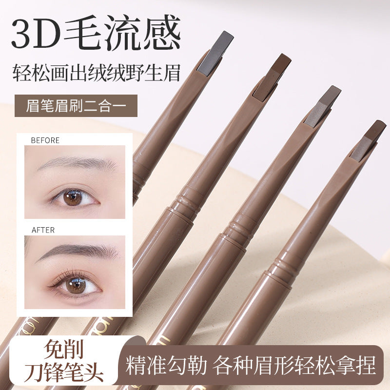 Wodwod ultra-fine brow pencil for women - waterproof, sweat-proof, long-lasting, smudge-proof, defined hair-like strokes, natural wild brow look, dual-ended brow pen