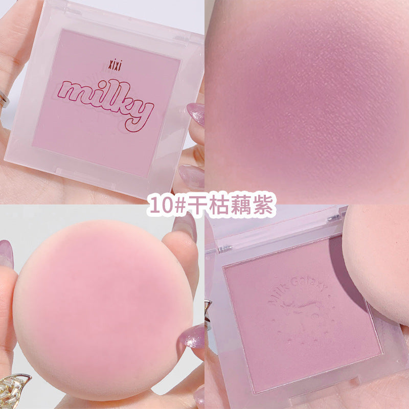 Xixi milk galaxy soft matte blush - color boosting & diminishing shades, blush blue & blush purple, enhance your complexion blush palette