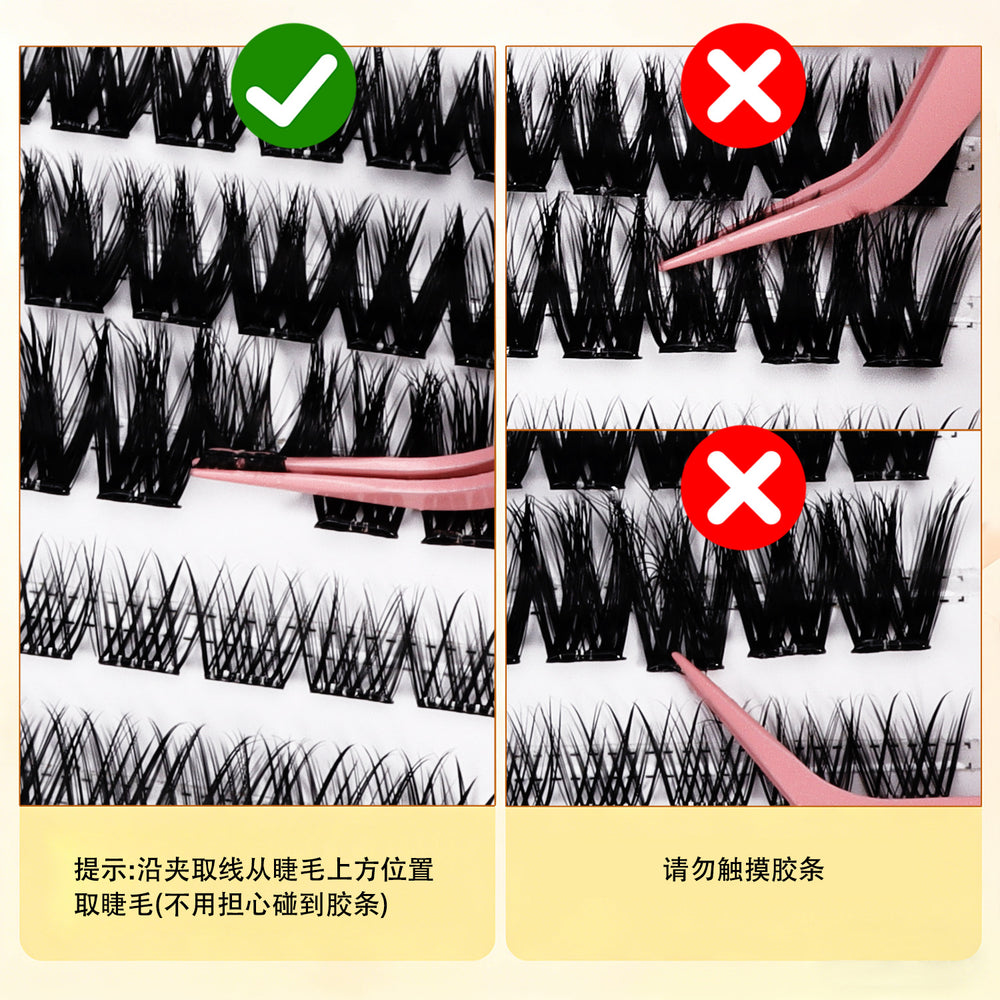 Amazon's best-selling glue-free eyelash set, 120 clusters, large capacity, 5d stereo, european and american thick false eyelashes extension batch