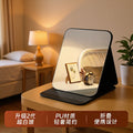 Foldable makeup mirror - pu leather, glass, portable, 3-level adjustable, standable, mini handheld mirror