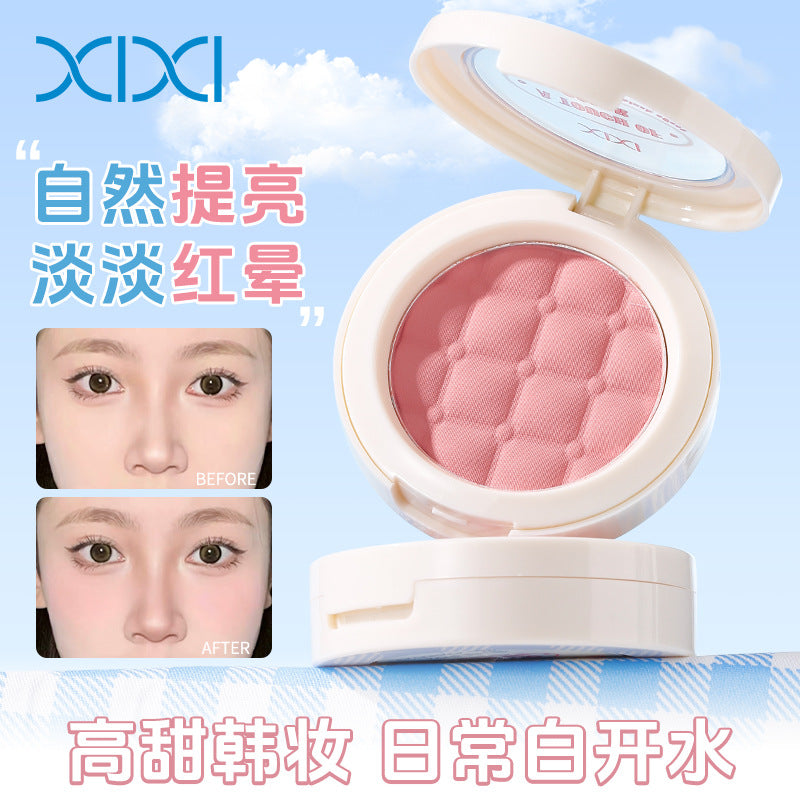 Makeup xixi plaid cloud atmosphere blush shrink and expand color vitality girl pure desire nude pink rouge