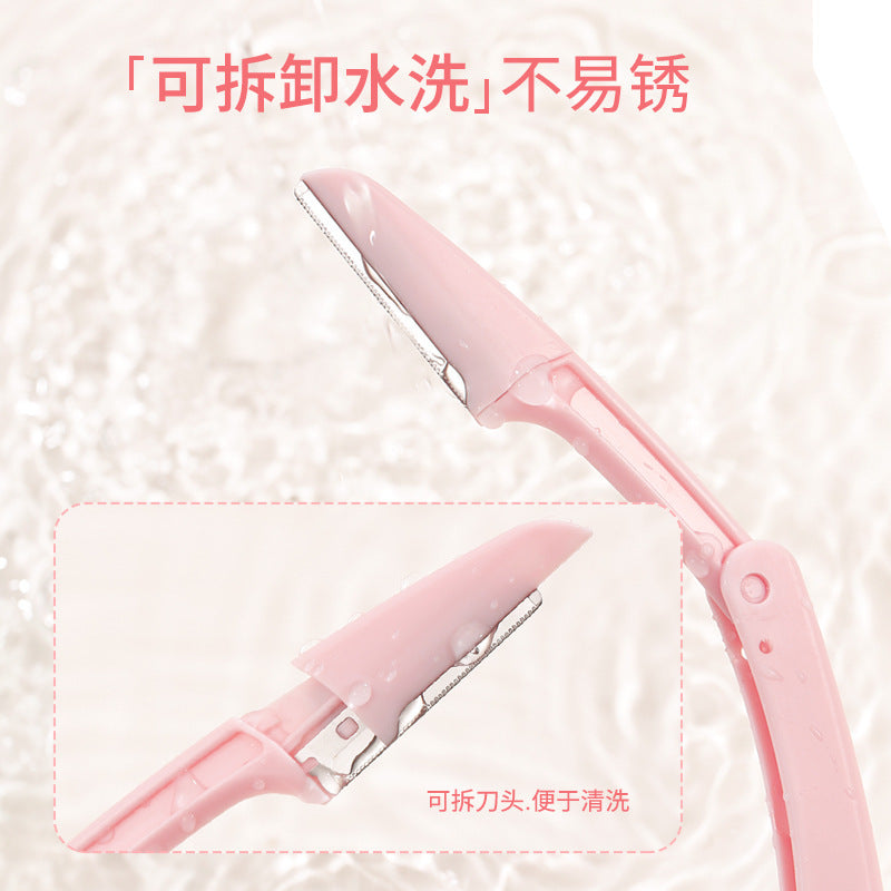 Xixi portable foldable eyebrow trimmer - safe, scratch-resistant stainless steel eyebrow razor for beginners - 3-piece set