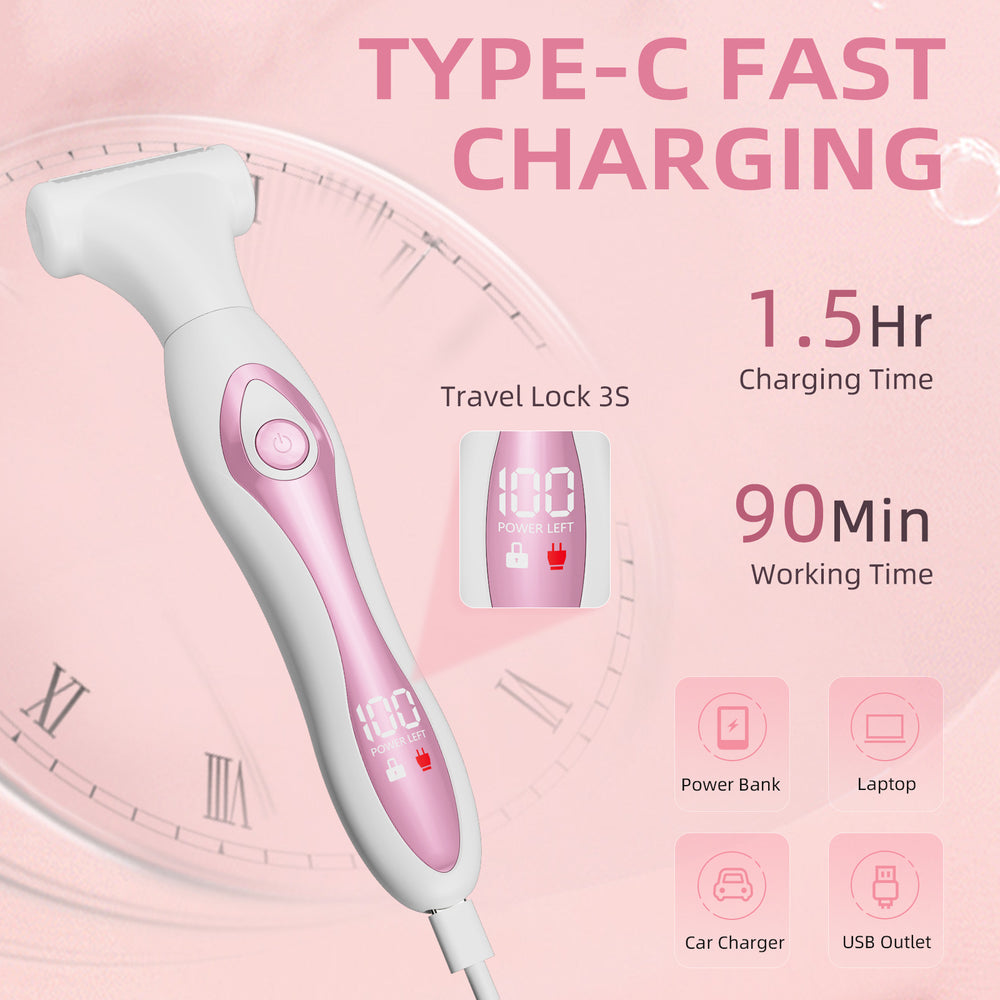 Four-in-one women's shaver, private hair removal trimmer, private pubic hair shaver, nose hair electric trimmer
