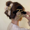 New arrivalstuffedelegantretro style large gripperclassystuffed hair clip for women's back of head large clip headwear