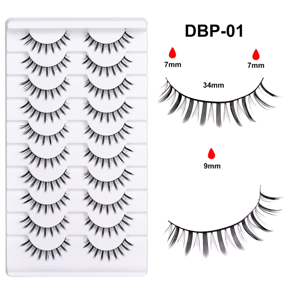Carefully selected* pingdu 10 pairs of hard stem fake eyelashes, a whole barbie comic soft stem korean girl group eyelashes stage