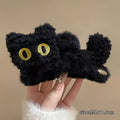 Cartoon cute black cat hairpin stuffed gripper female large fall and winterelegant back shark clip headwear