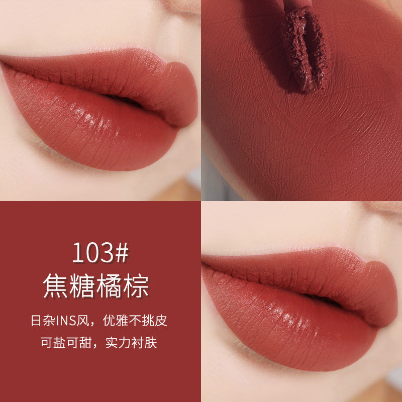 Wodwod ice cream lip mud matte velvet lip glaze waterproof not easy to fade student makeup whitening lipstick