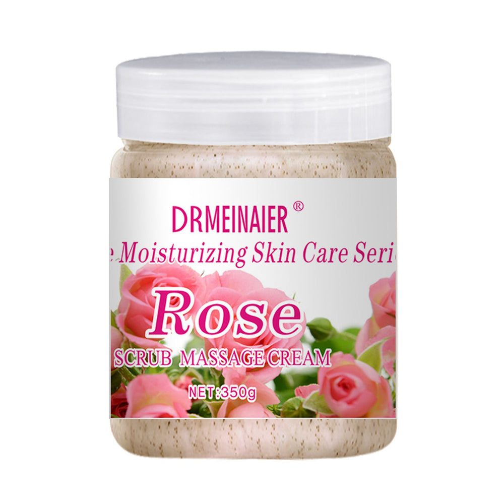 rose facial & body scrub - milk & almond cleansing exfoliating bath scrub & massage cream 350g