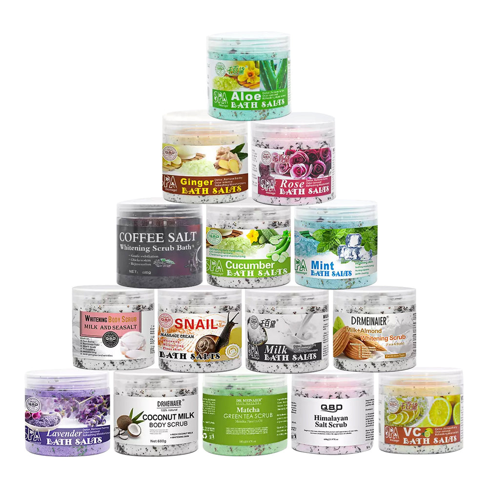 lemon rose milk bath salt - gentle cleansing, exfoliating, and mud scrub with rose petal fragrance - 680g