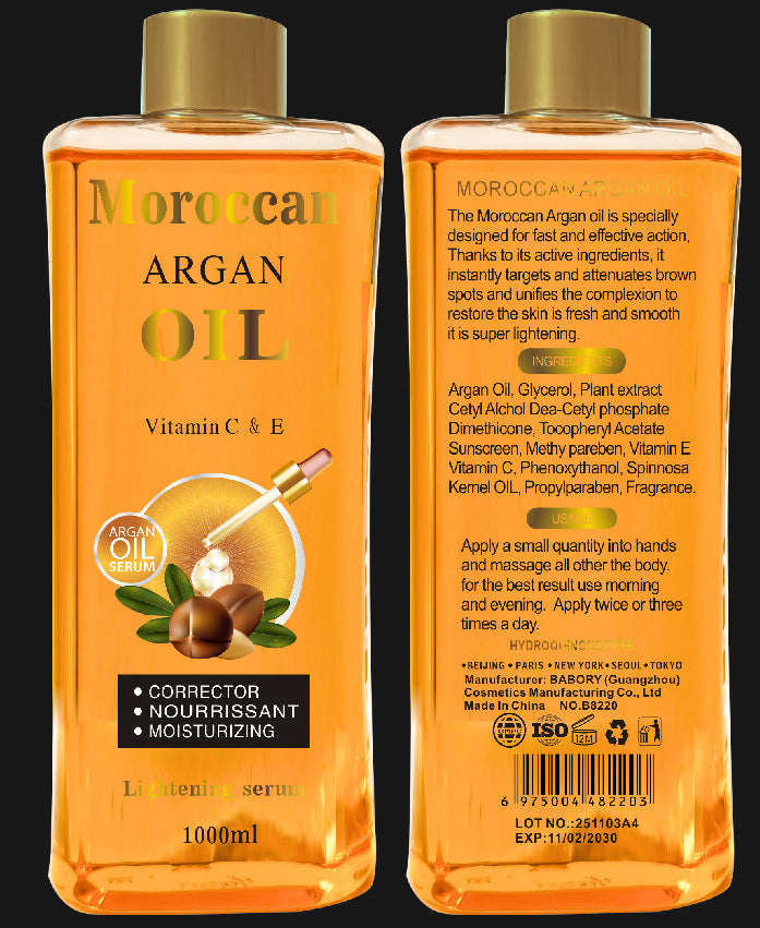 moroccan argan oil body oil - brightening massage oil 1000ml - wholesale for export