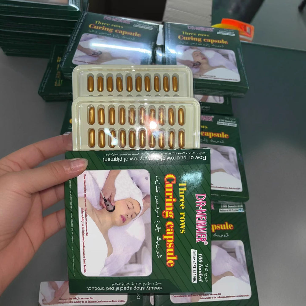 aloe vera three-row maintenance capsules for facial cleansing and melanin reduction, wholesale foreign trade