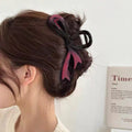 High-end gradient ribbon bow clip large headgear hair back head shark clip acrylic hair accessories for women