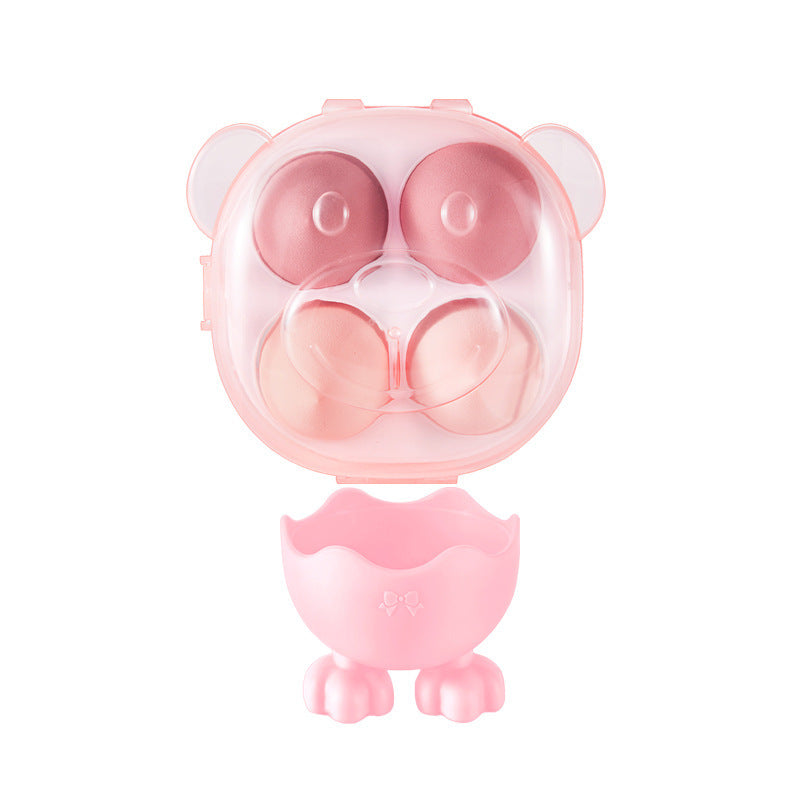 Jiaoposi bear storage box beauty egg liquid foundation special dry and wet use soft non-eating powder makeup powder puff
