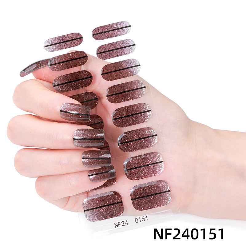 Zhengxiang personalized gel manicure stickers french butterfly onion powder smudged uv photo lamp semi-baked semi-cured nail stickers