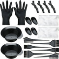 22-piece hair dye kit: includes hairdressing comb, brush, disposable shower cap, latex gloves, dye bowl, and styling tools for perming and coloring