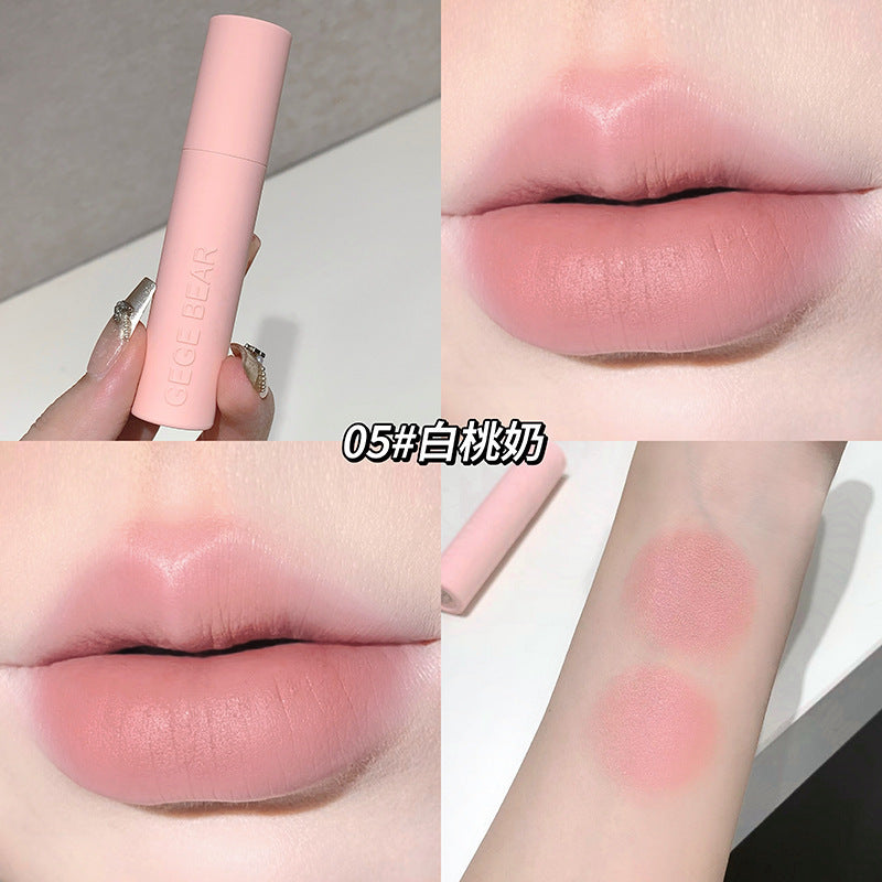 Gege bear macaron powder mist lip mud women's velvet matte matte pseudo-no-makeup fall and winter whitening lip glaze suit