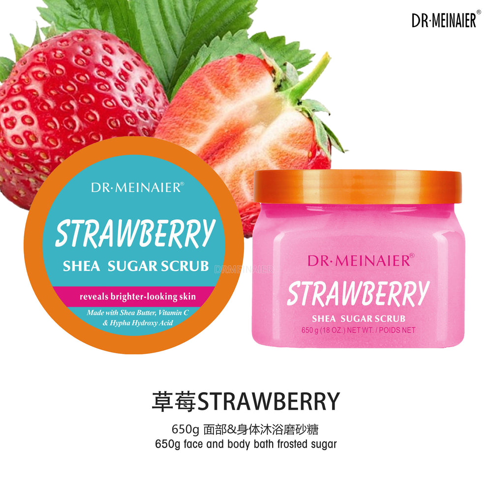 fruit sugar scrub 650g - body scrub, bath salt, exfoliating scrub for keratosis pilaris, cleansing, and long-lasting fragrance