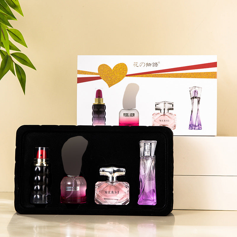 Flower story new women's perfume four-piece set - tiktok live hot seller gift box fragrance perfume wholesale
