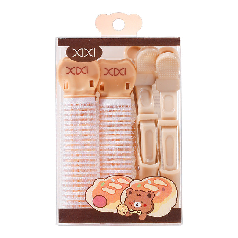 Xixi fluffy curling iron women's bangs hair clip forehead high skull top hair-styling curling barrel fluffy fixing clip 4 pack