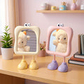 Cosmetic mirror cute desktop portable big-eyed student dormitory for home plastic storage home desktop mirror