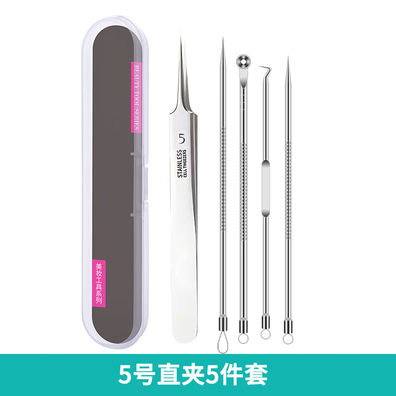 Factory direct stainless steel blackhead remover kit - includes ultra-fine tweezers, blackhead extractor, and acne pimple popping tool
