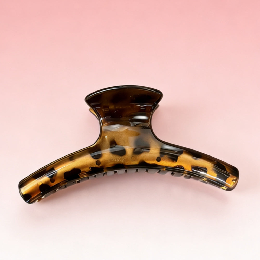French leopard print gripper for women 2026 new arrivalclassy shark clip large easiest for match back of head hair clip headwear