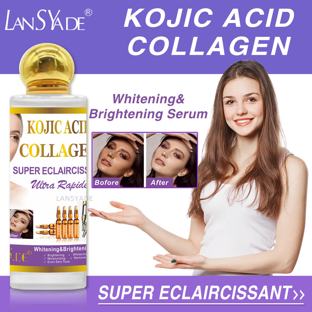 kojic acid collagen serum - melanin reducing, glutathione boosting, collagen repairing essence - 120ml