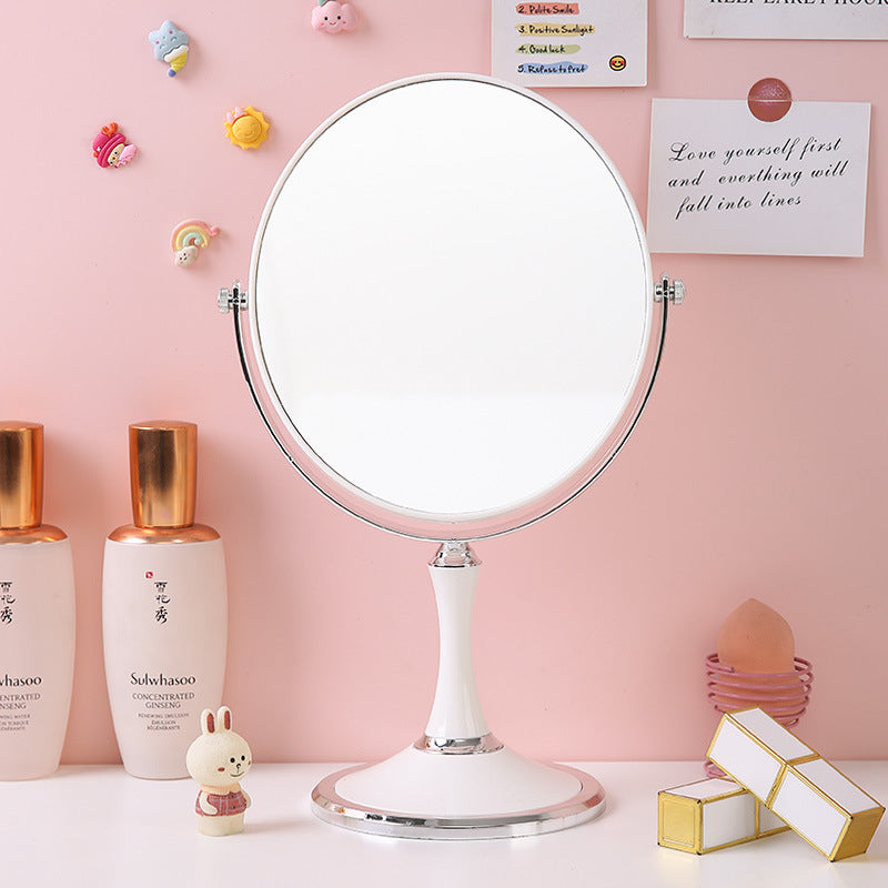 Desktop double-sided mirror - home bedroom magnifying mirror - dorm room mirror - plastic storage - household glass makeup mirror
