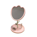 Tulip flower desktop makeup mirror - perfect for dorms, home, and vanity tables - includes storage - plastic mirror