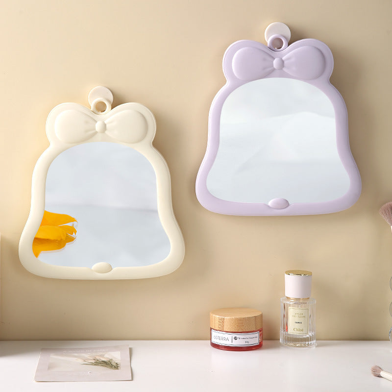 Bow foldable student plastic storage cosmetic mirror dormitory for home desktop vertical cute home table mirror