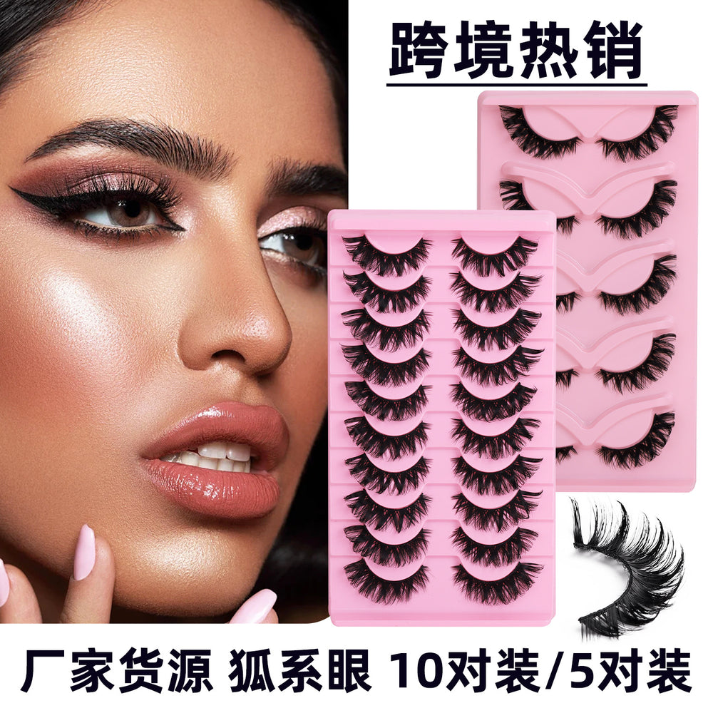 Bestselling faux fox eye lashes for export - dense, dd curl, russian volume, one-piece, hard band false eyelashes - qingdao