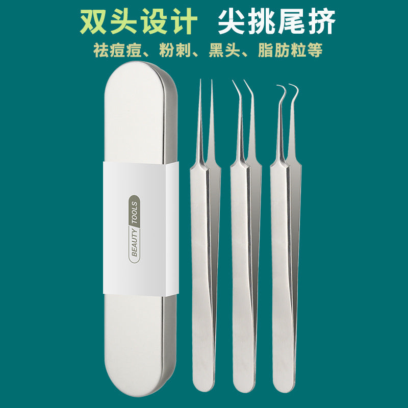 Blackhead remover kit with acne needle and tweezers - precision blackhead extractor and pimple popper tool set
