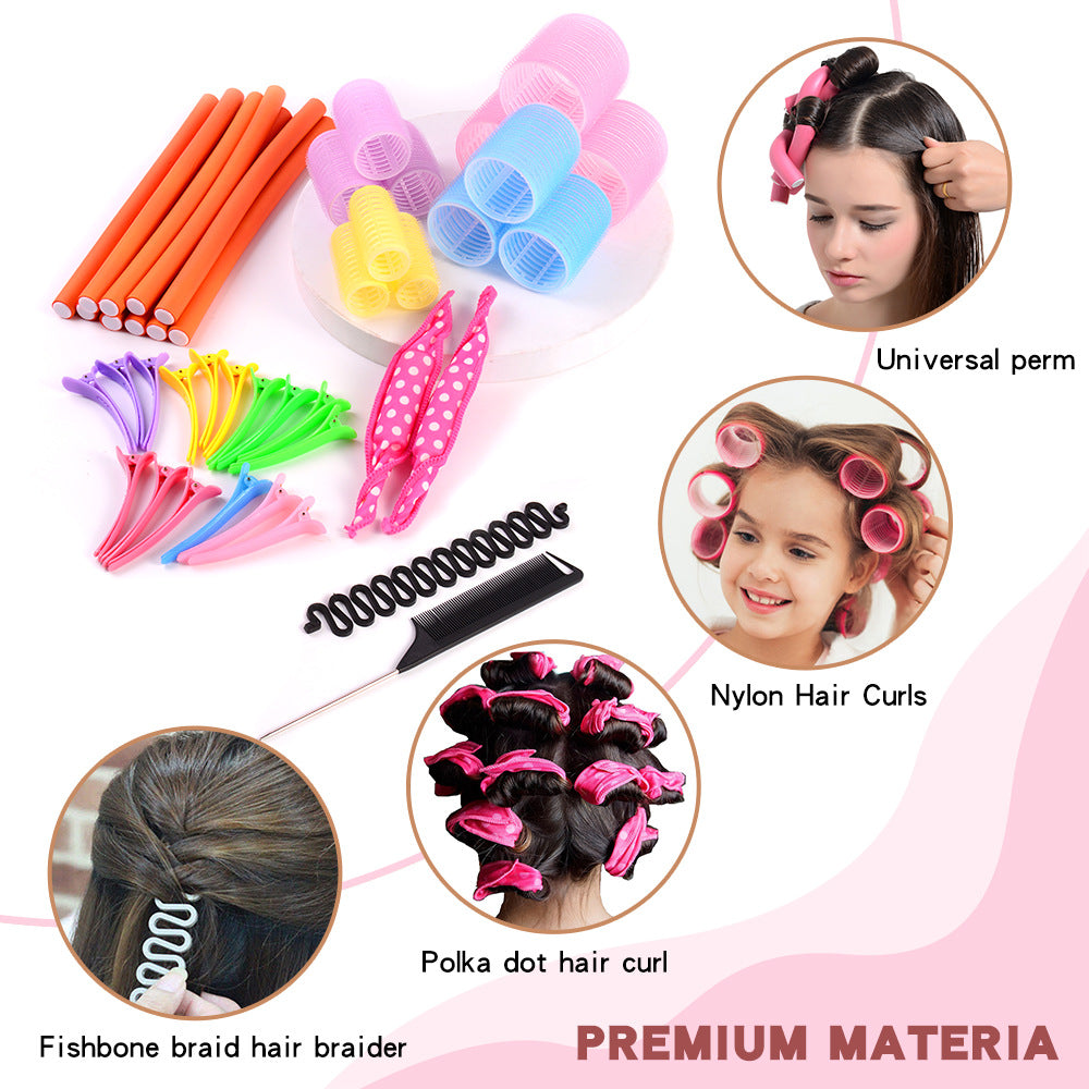 New curling iron set - self-adhesive nylon hair rollers for effortless air bangs and multi-combination styles - perfect for cross-border e-commerce