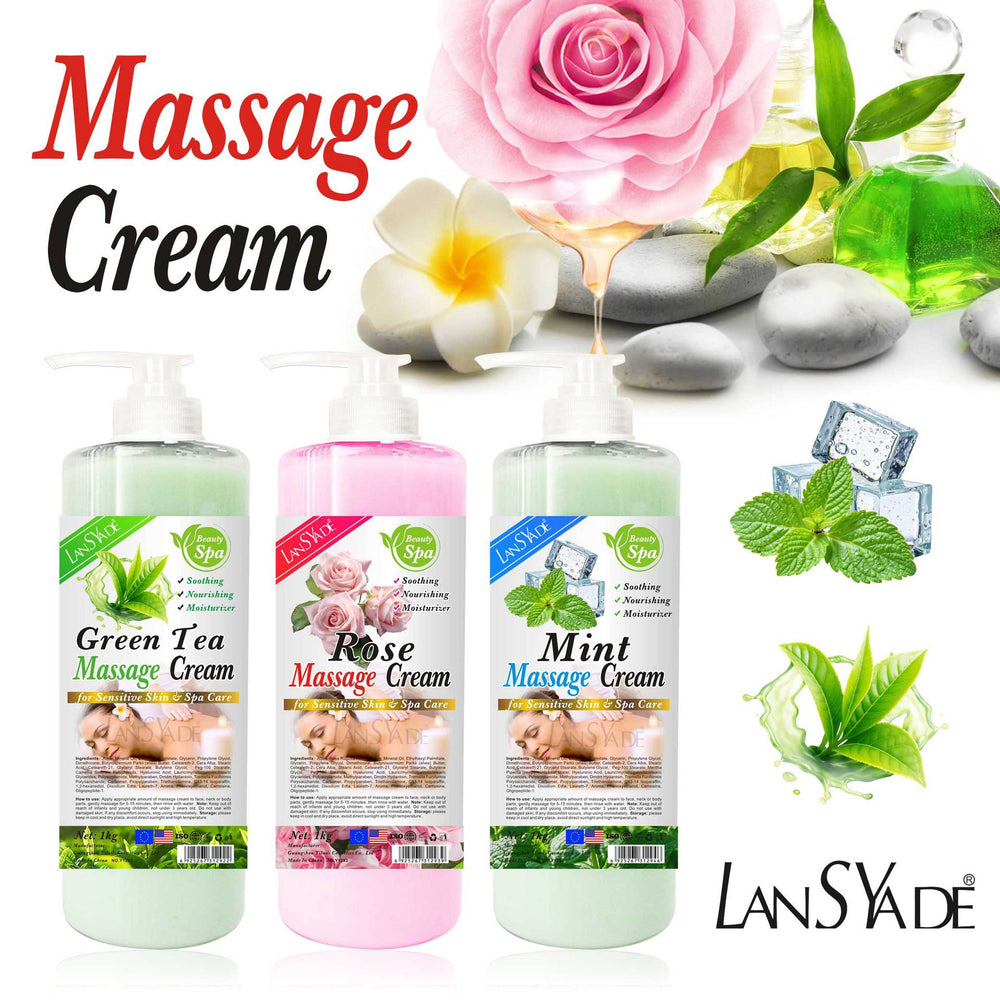 soothing and moisturizing body mint massage cream, cooling and moisturizing whole body rose brightening massage cream, foreign trade 1kg